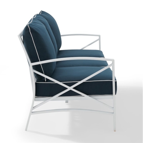 Crosley Kaplan Outdoor Metal Sofa in Navy