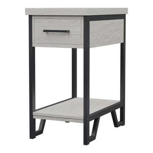 FURNITURE OF AMERICA  Sims Transitional Wood 1-Shelf Side Table In Antique In White