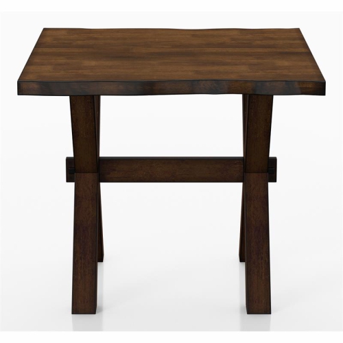 Furniture of America Bradden Transitional Solid Wood End Table in Walnut