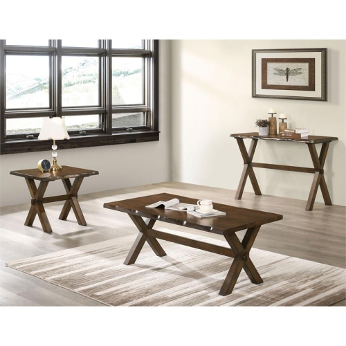 Furniture of America Bradden Transitional Solid Wood End Table in Walnut