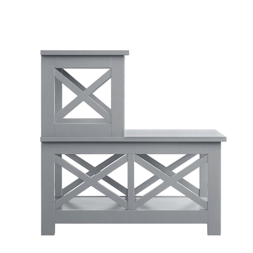 Convenience Concepts Oxford Two-Step Accent End Table in Gray Wood Finish