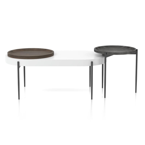 FURNITURE OF AMERICA  Hylen Metal 2-Piece Coffee Table Set In In Gray