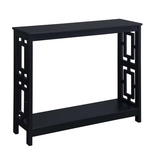 Convenience Concepts Town Square Console Table in Black Wood Finish
