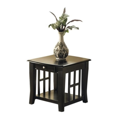 Cassidy 2 Piece Transitional Coffee Table and End Table Set in Black