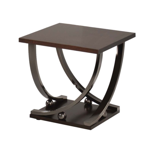 ACME FURNITURE  Acme Isiah End Table In Nickel In Black