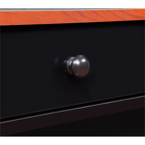 Convenience Concepts Oxford One-Drawer Console Table in Cherry and Black Wood