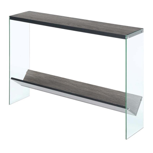 Convenience Concepts SoHo V Console Table in Gray Wood Finish