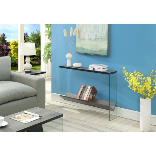 Convenience Concepts SoHo V Console Table in Gray Wood Finish