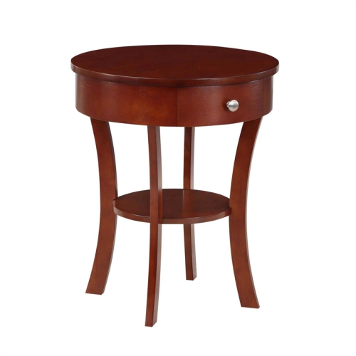 Classic Accents Schaffer One-Drawer End Table with Shelf in Mahogany Wood Finish