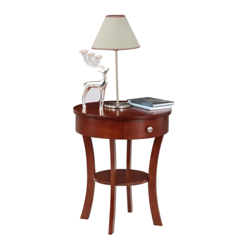 Classic Accents Schaffer One-Drawer End Table with Shelf in Mahogany Wood Finish