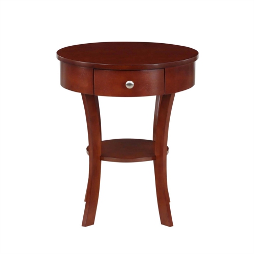 Classic Accents Schaffer One-Drawer End Table with Shelf in Mahogany Wood Finish