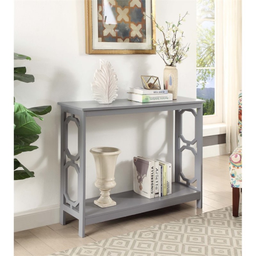Pemberly Row Contemporary Console Table in Gray Wood Finish