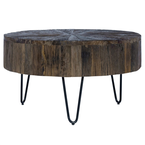 PEMBERLY ROW  Transitional Wood Accent Cocktail Table In Brown