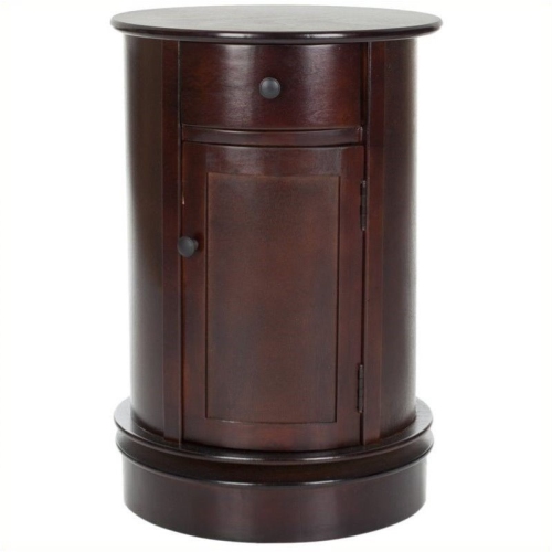 HAWTHORNE  Collection Wood Oval Cabinet In Dark Cherry