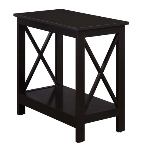 Convenience Concepts Oxford Chairside End Table with Shelf- Espresso Wood Finish