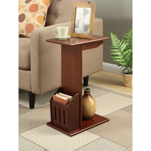 Designs2Go Abby Magazine C End Table in Espresso Mahogany Wood Finish