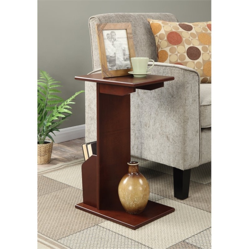 Designs2Go Abby Magazine C End Table in Espresso Mahogany Wood Finish