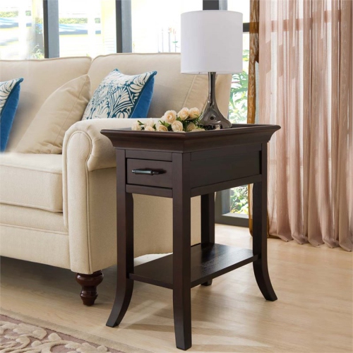 Bowery Hill Tray Edge End Table in Chocolate Cherry