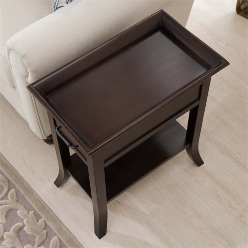 Bowery Hill Tray Edge End Table in Chocolate Cherry