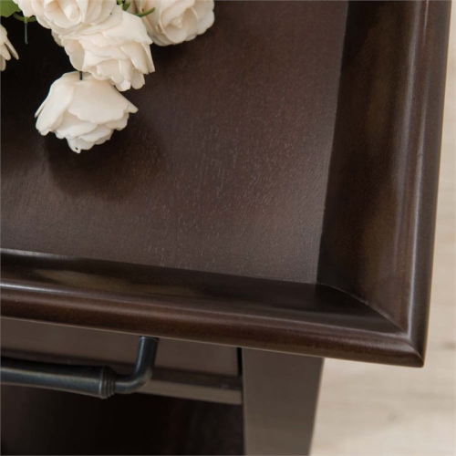 Bowery Hill Tray Edge End Table in Chocolate Cherry