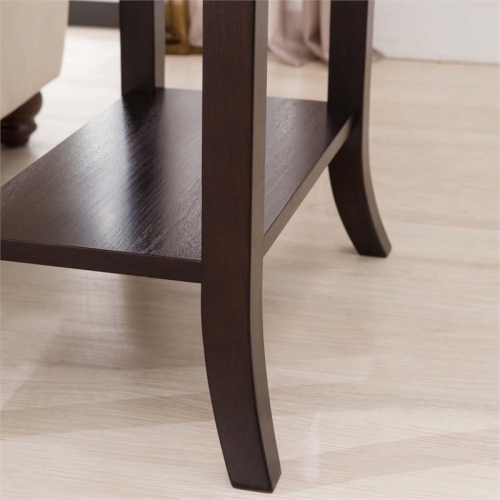 Bowery Hill Tray Edge End Table in Chocolate Cherry