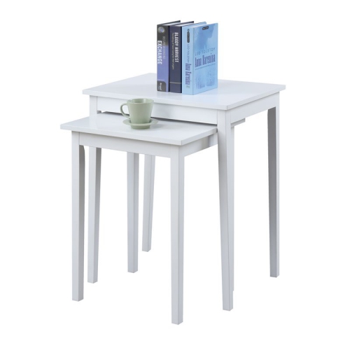CONVENIENCE CONCEPTS  American Heritage Nesting End Tables In Wood Finish In White