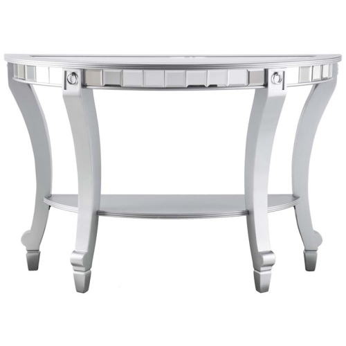 Bowery Hill Glam Demilune Mirrored Console Table