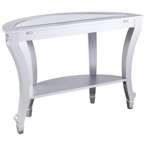 Bowery Hill Glam Demilune Mirrored Console Table