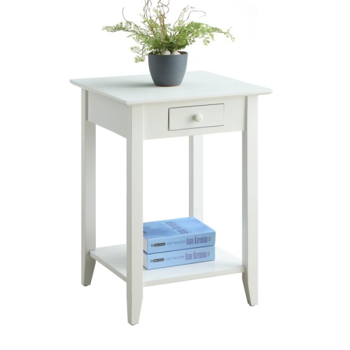 CONVENIENCE CONCEPTS  American Heritage End Table In Wood Finish In White