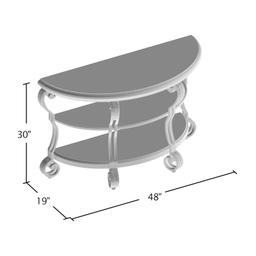 Bowery Hill Traditional Wood 2-Shelf Console Table Brown Cherry