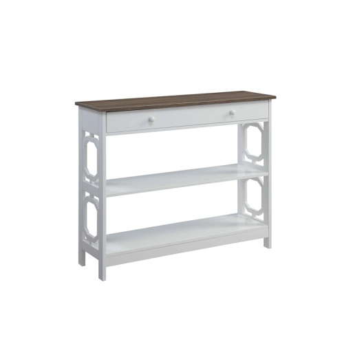 Convenience Concepts Omega One-Drawer Console Table in Espresso and White Wood