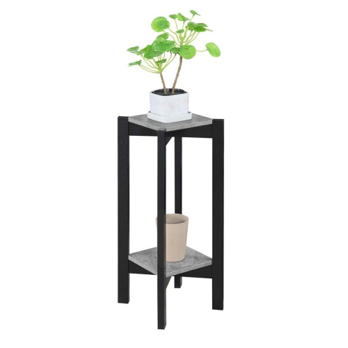 Convenience Concepts Planters & Potts Deluxe Square Plant Stand in Gray Wood