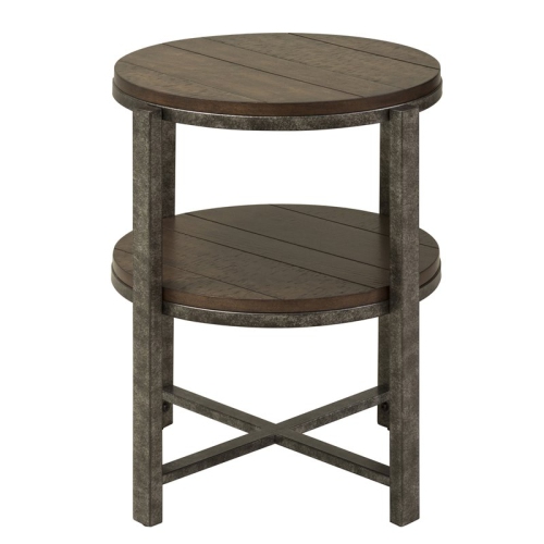 PEMBERLY ROW  Transitional Wood Round End Table In Brown