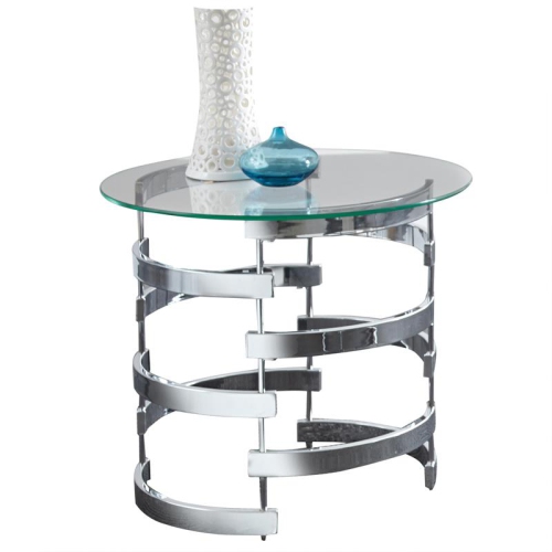 BOWERY HILL  Contemporary Chrome And Metal End Table