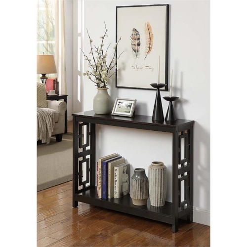 Convenience Concepts Town Square Console Table in Espresso Wood Finish