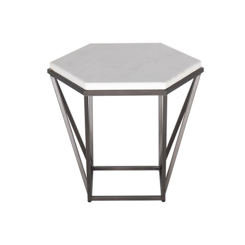 Steve Silver Corvus Genuine White Marble Top End Table
