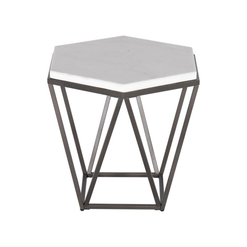 Steve Silver Corvus Genuine White Marble Top End Table