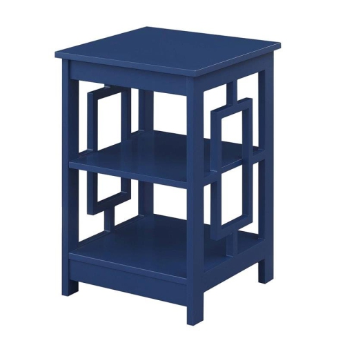 CONVENIENCE CONCEPTS  Town Square End Table With Shelves In Cobalt Wood In Blue