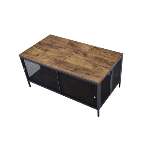 Bowery Hill Contemporary Coffee Table in Antique Oak and Black