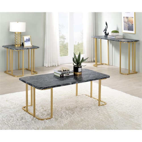 Furniture of America Clotten Contemporary Metal Coffee Table in Black