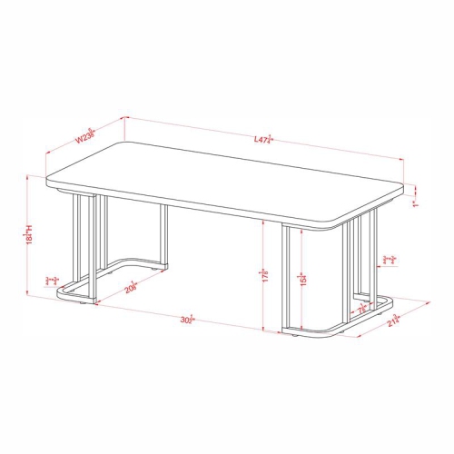 Furniture of America Clotten Contemporary Metal Coffee Table in Black