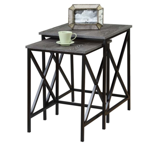 PEMBERLY ROW  2 Piece Nesting End Table Set In In Gray