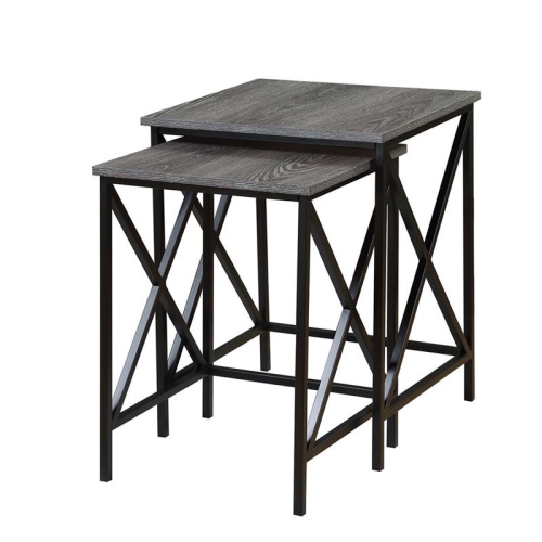 Pemberly Row 2 Piece Nesting End Table Set in Gray