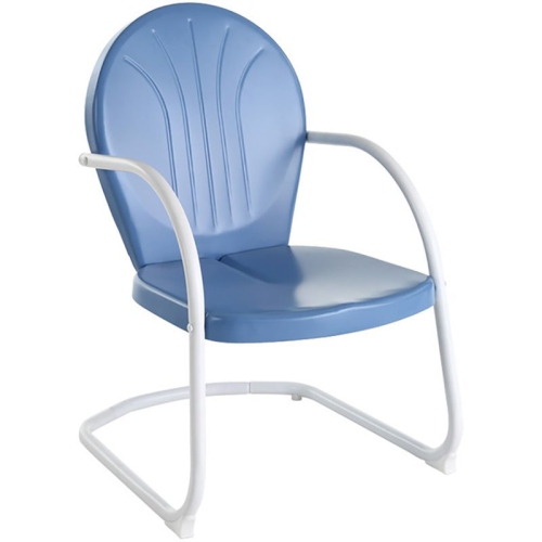 Crosley Griffith Metal Patio Chair in Sky Blue