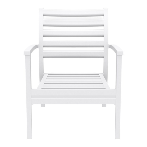 Compamia Artemis XL Club Chair in White with Acrylic Fabric Taupe Cushions