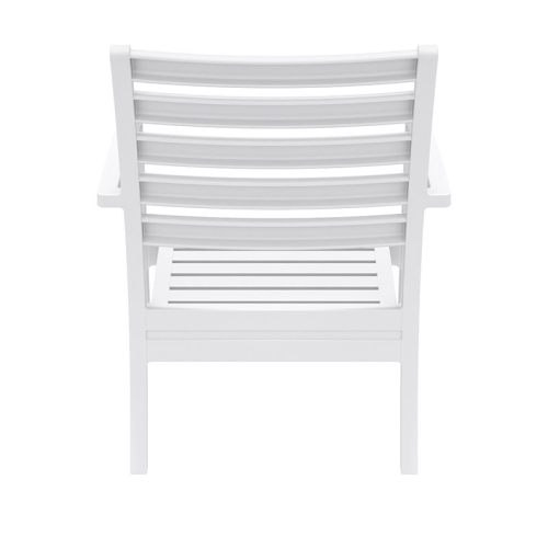 Compamia Artemis XL Club Chair in White with Acrylic Fabric Taupe Cushions