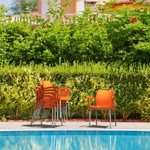 Compamia Dolce Resin Outdoor Arm Chair in Orange