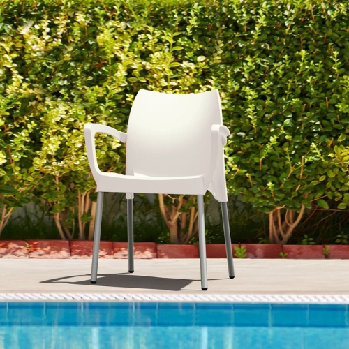Compamia Dolce Resin Outdoor Arm Chair in White