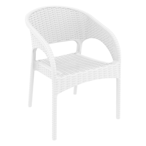 Compamia Panama 3 Piece Patio Conversation Set in White
