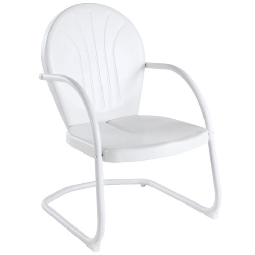 Pemberly Row Metal Chair in White